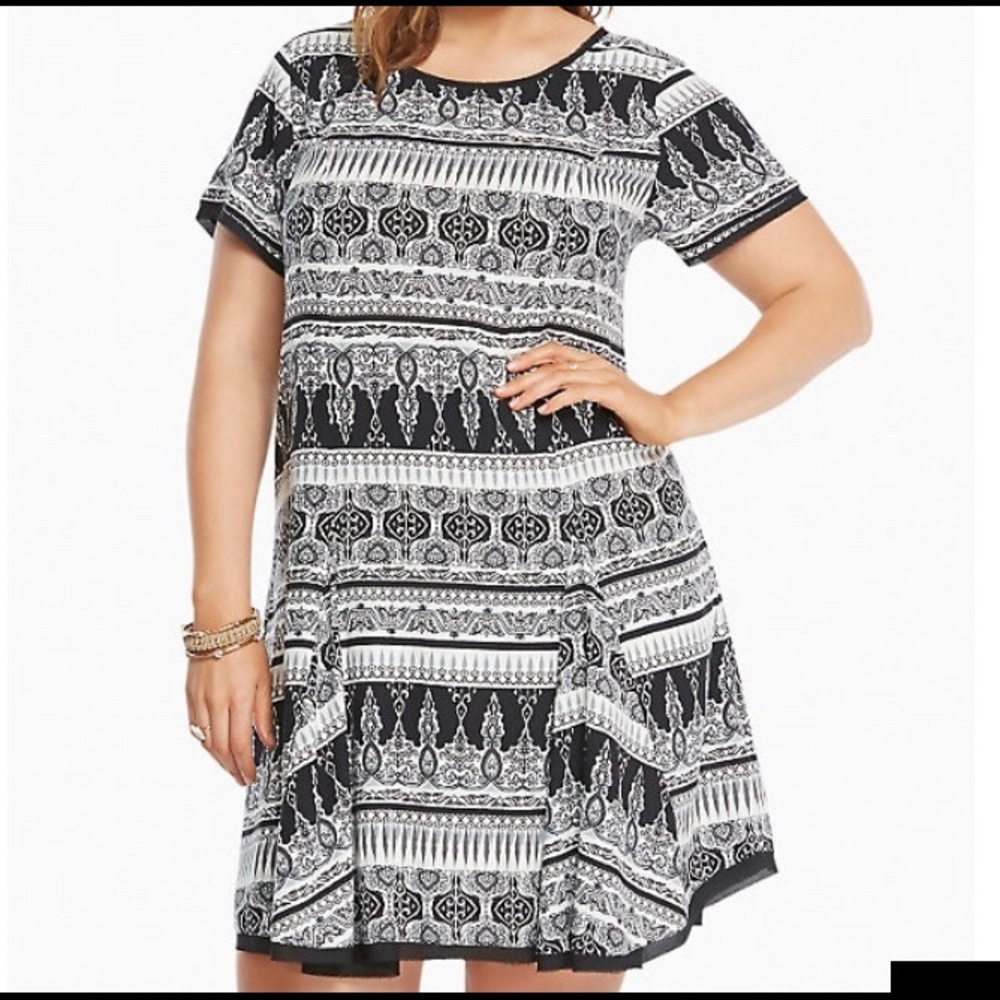 Torrid Multi Print Challis Tee Dress NWOT